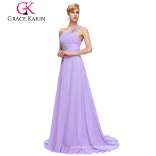 Grace Karin Women Fashion One Shoulder Mermaid Long Beaded Lilac Prom Dress CL2949-8
